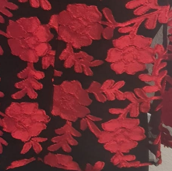 NWT! JM JOHN MEYER RED/BLACK LACE OVERLAY DRESS - Picture 6 of 16